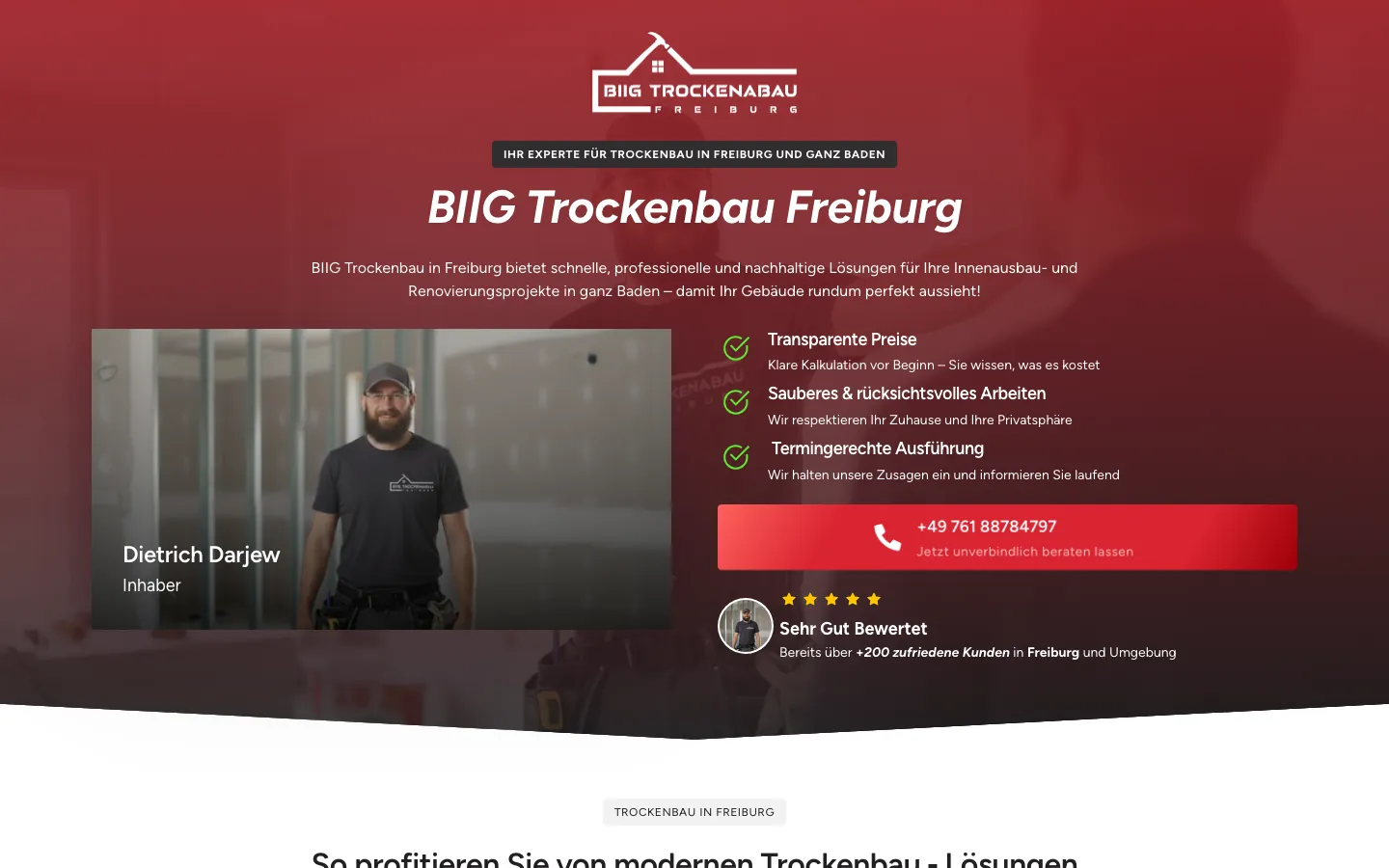 Website von BIIG Trockenbau