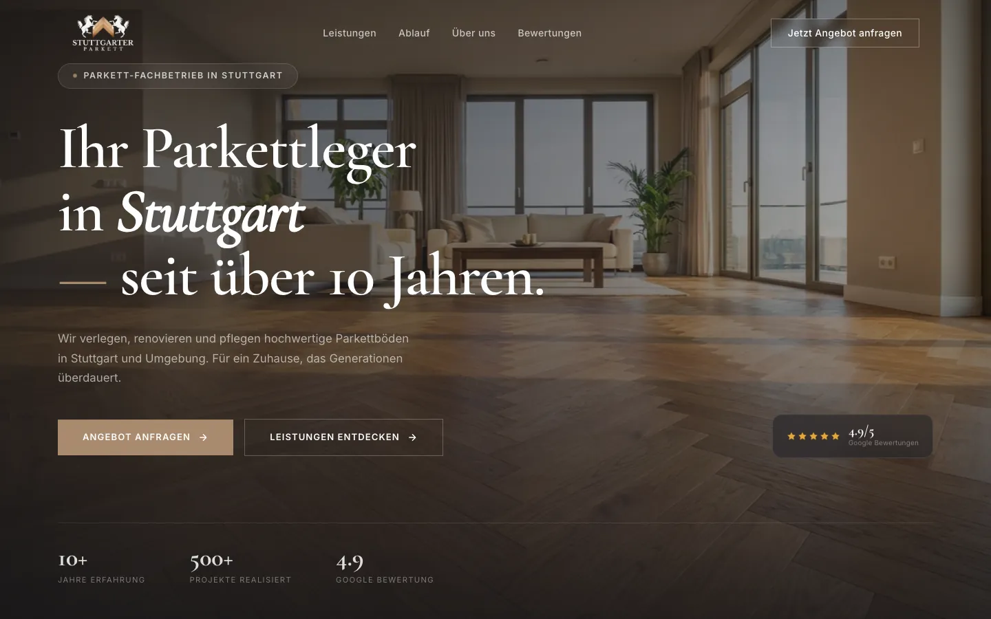 Website von Stuttgarter Parkett